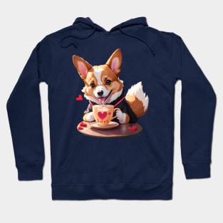 Cute Corgi fall in love Hoodie